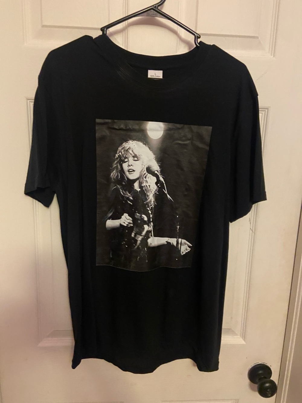 Black Graphic Tee with Black & White Singer Photo